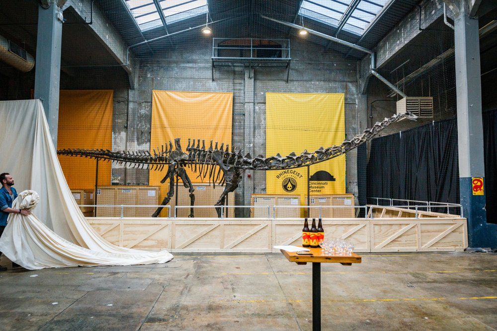 Jurrassicpressday 051118 6 jurassic geist, or: “hey, look at that, there’s a 150 million-year-old dinosaur skeleton in the brewery. ” - rhinegeist
