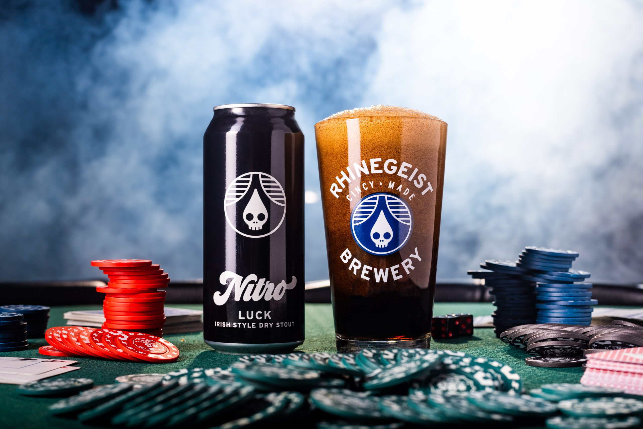 Poker chips and beer