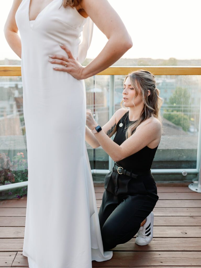 private event space staff helping wedding at rhinegeist brewery