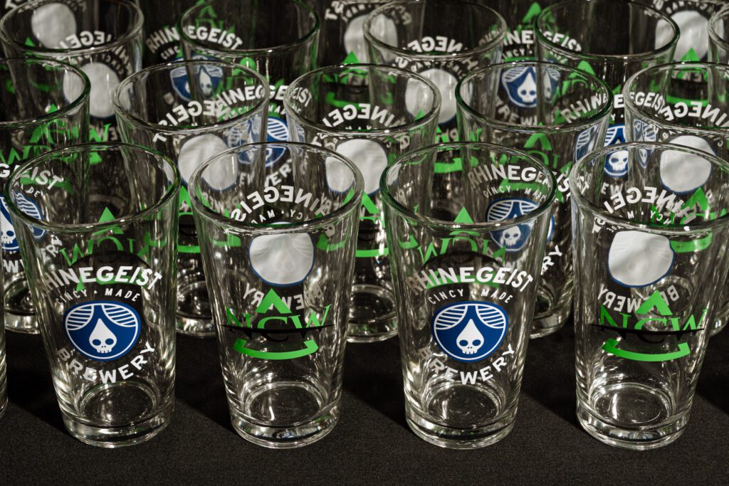 Private corporate events custom pint glasses rhinegeist brewery