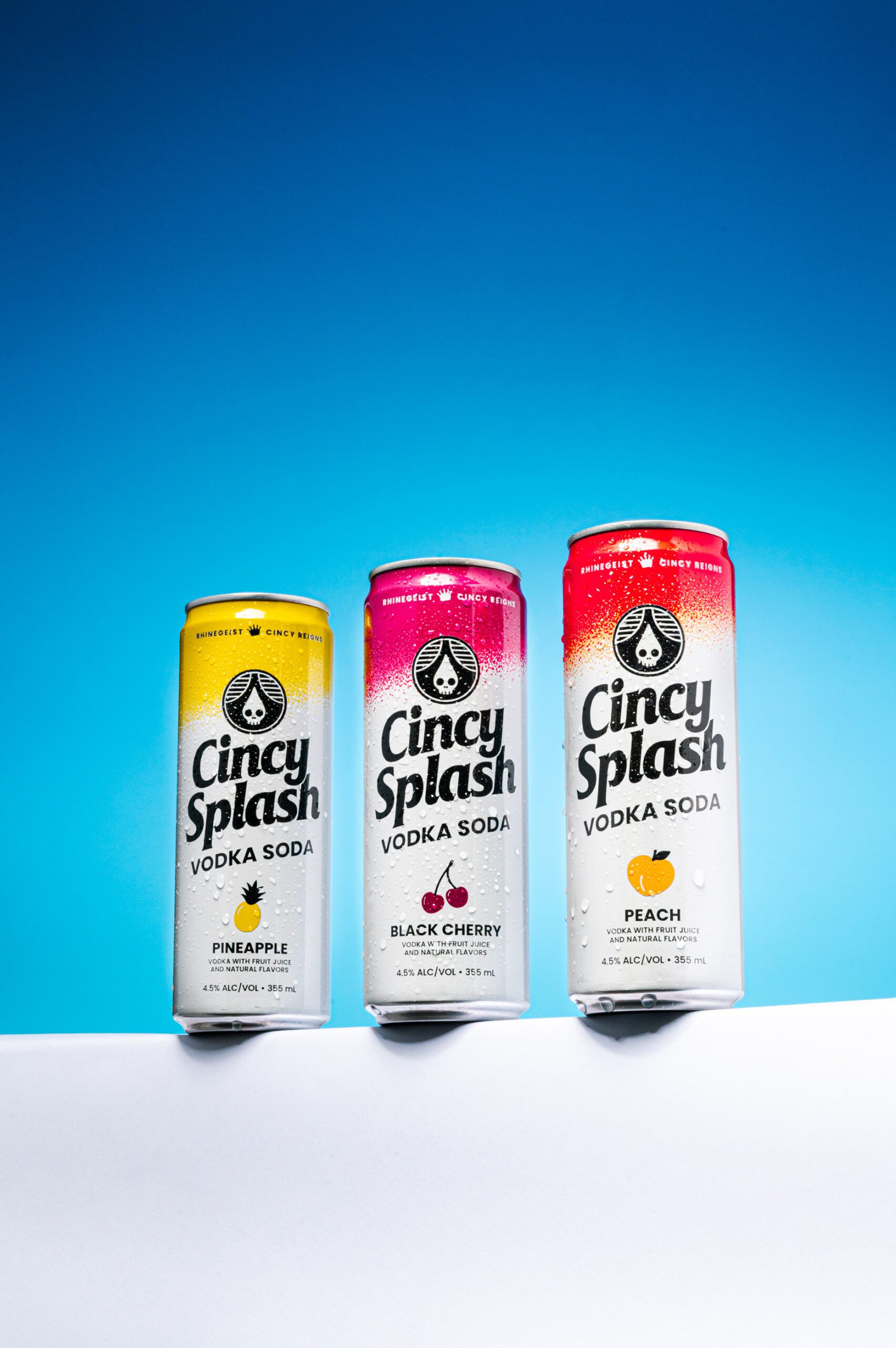 Cincy splash cans lined up