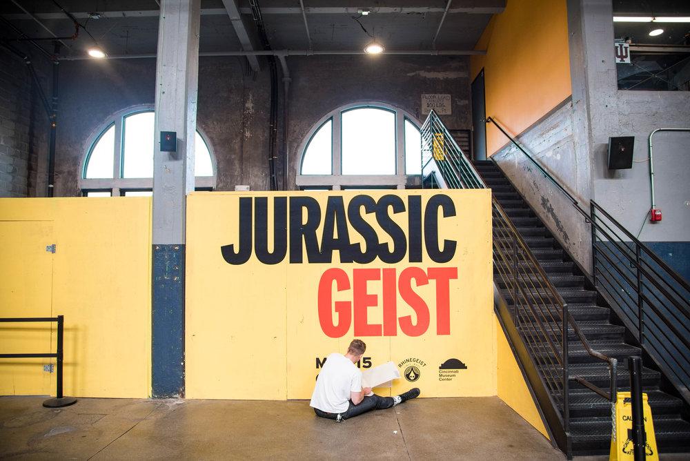 Jurassicgeist marketing 001 2834of70 29 jurassic geist, or: “hey, look at that, there’s a 150 million-year-old dinosaur skeleton in the brewery. ” - rhinegeist