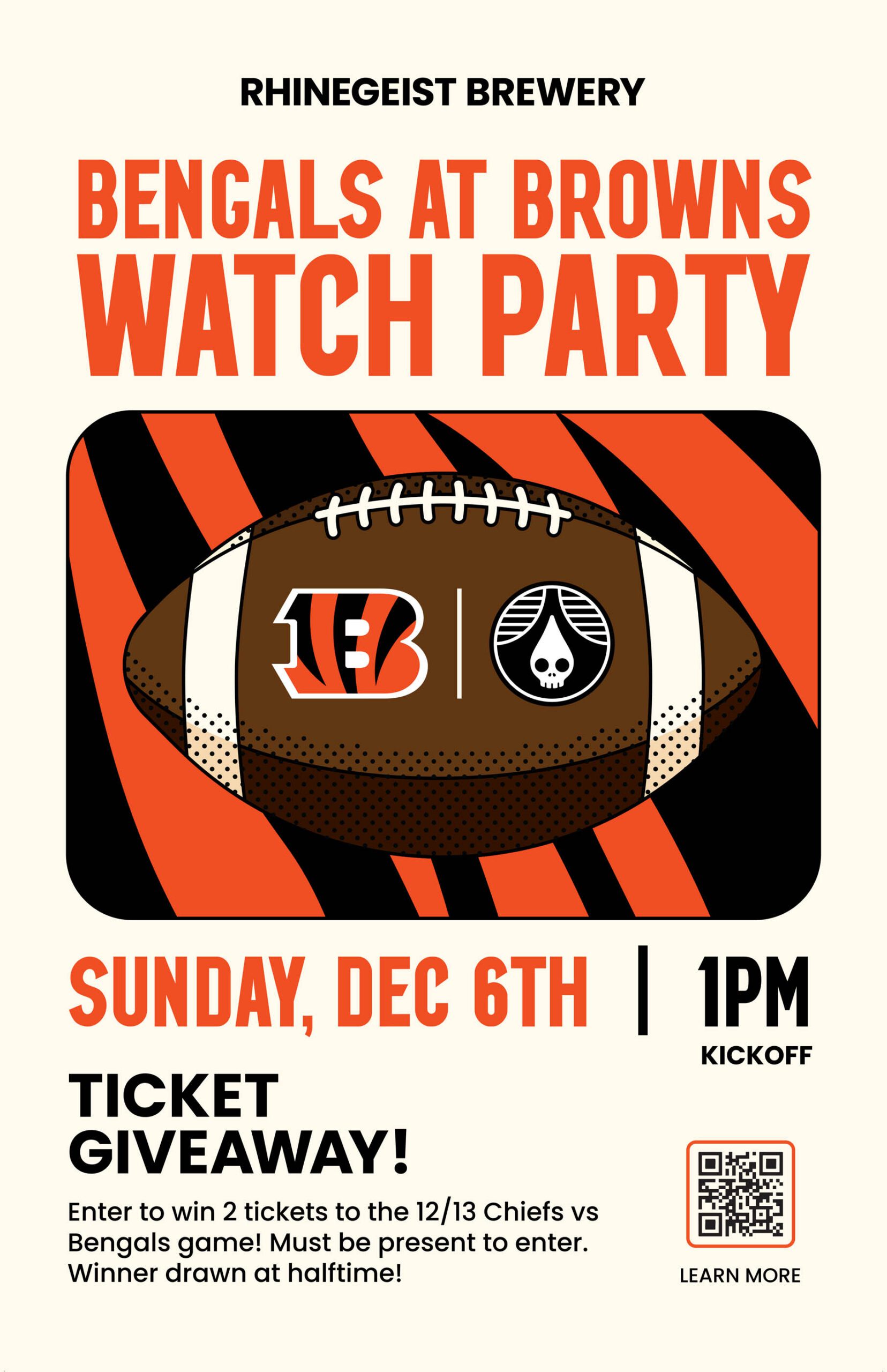 Bengals watch party at rhinegeist flyer
