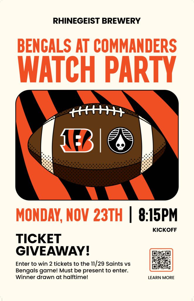 Bengals watch party at rhinegeist flyer