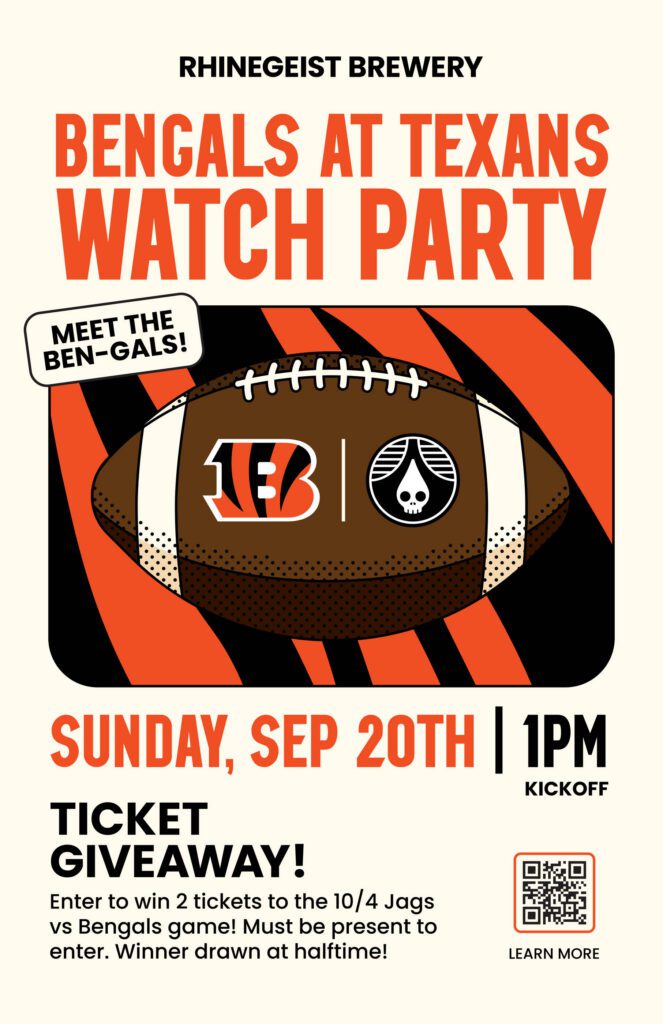 Bangalswatchparty gamespecific poster ol awaygame sep20 bengals watch party at rhinegeist - rhinegeist