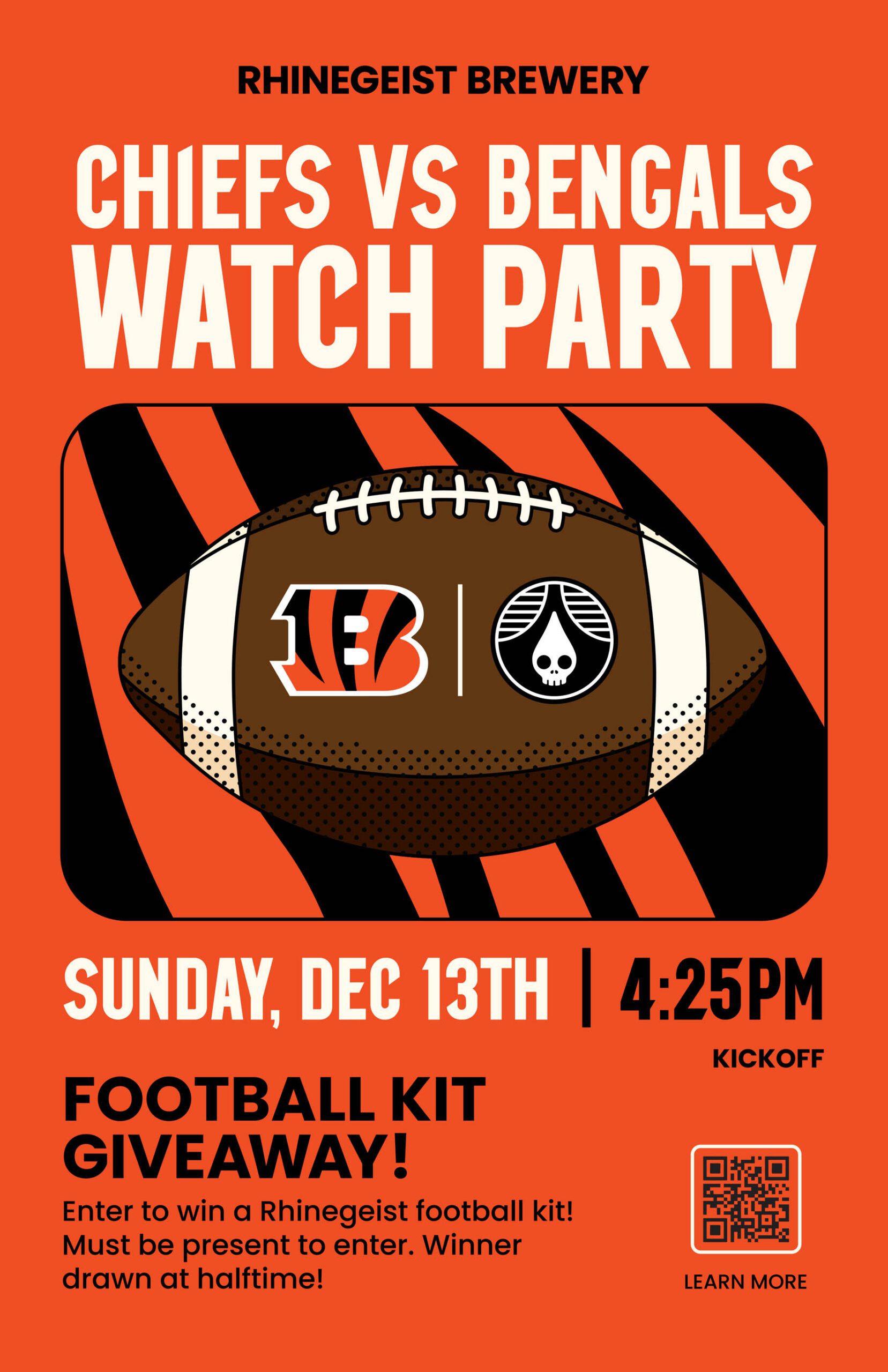 Bengals watch party at rhinegeist flyer