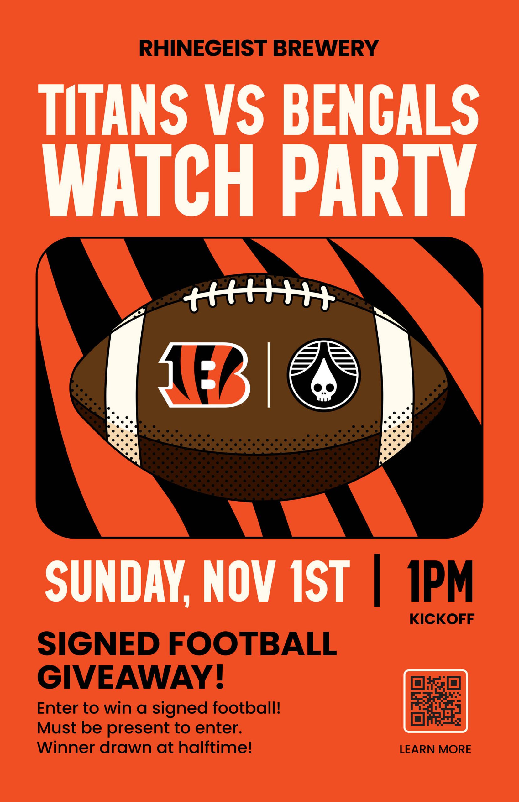 bengals watch party at rhinegeist flyer