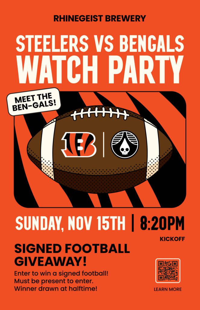 Bengals watch party at rhinegeist flyer