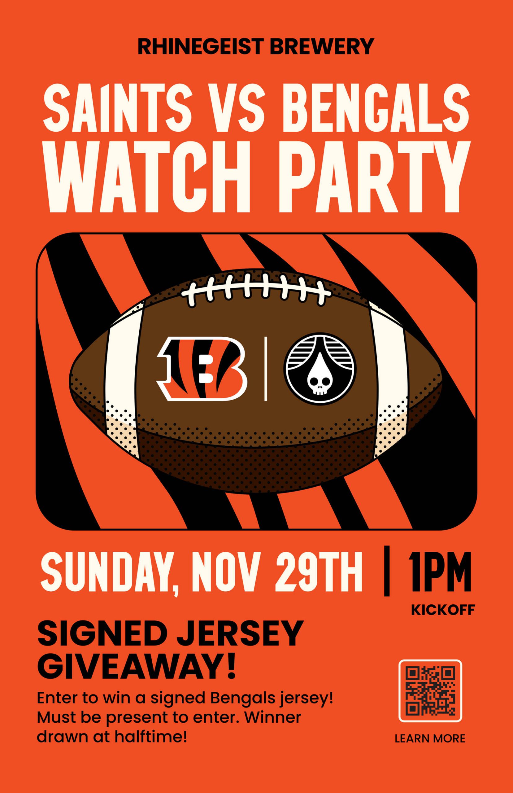 Bengals watch party at rhinegeist flyer